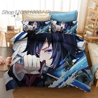 anime demon slayer 3d print cartoon comforter kids bedding set luxury duvet cover pillowcase home textile queen king full size