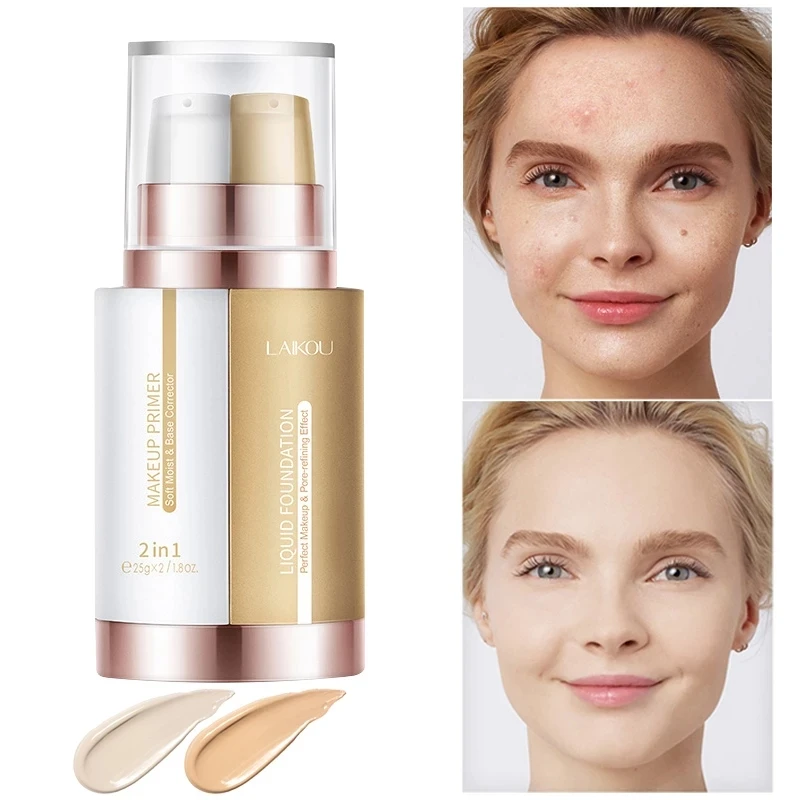 Двойная трубка праймера для макияжа жидкая основа водостойкий консилер контроль