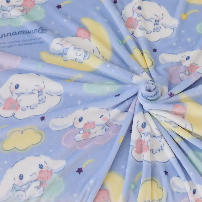 

Kawaii Cinnamoroll Flannel Blanket Anime Sanrios Cartoon Cute Air Conditioner Quilt Soft Sofa Cover Bedspread Pillowcase Gift