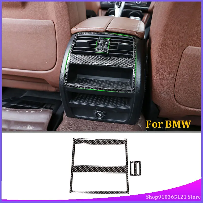 

For Bmw 5 Series F10 F18 2011-2017 Rear Exhaust Vent Upper Frame Real Carbon Fiber (Soft) Automotive Interior Accessories