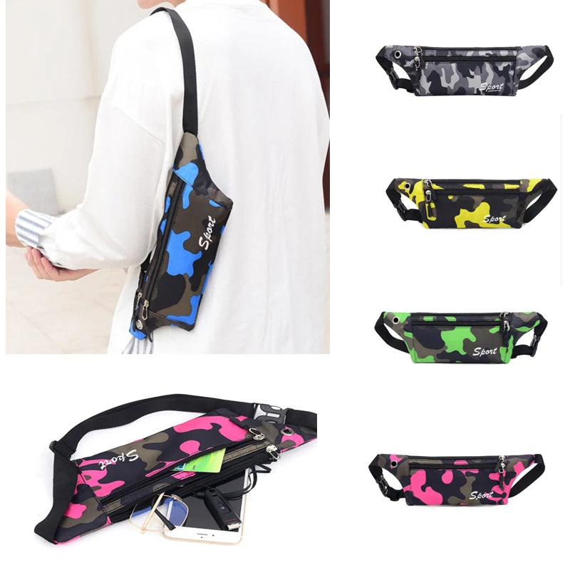 

New Camouflage Dark Grain Bum Bag Canvas Unisex Fanny Pack Waist Hip Belt Bag Purse Pouch Pocket Travel Running Sport Bum