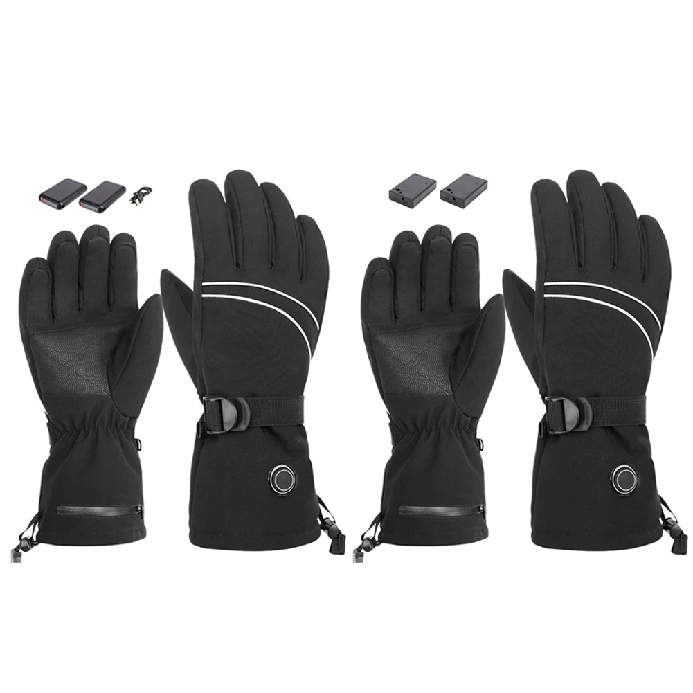 

Перчатки с электроподогревом и светоотражающей полосой, водонепроницаемые перчатки для сенсорных экранов, для защиты от холода, с регулиру...