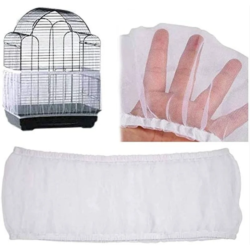 

Receptor Seed Guard Nylon Mesh Bird Parrot Cover Soft Easy Cleaning Nylon Airy Fabric Mesh Bird Cage Cover Seed Catcher Guard