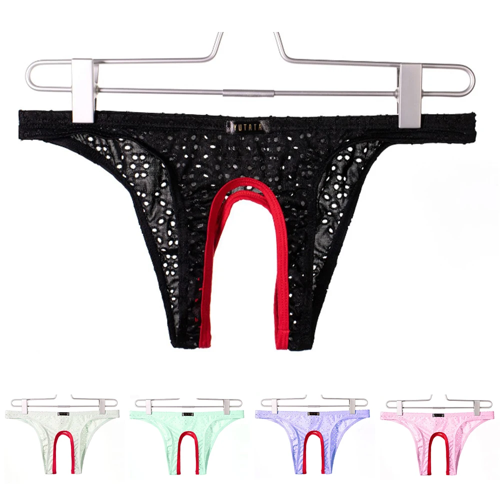 

Men's Game Sexy Thong Dew Point Men's Underwear Sexy Underpants Open Crotch Pants Fashion Erotic Panties Breathable Briefs