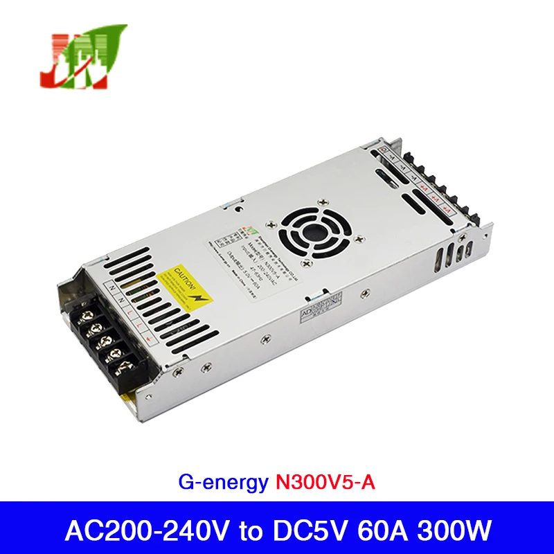 

G-energy Switching Power LED Display Supply Input Voltageto AC 200-240V to 5V 60A 300W LED Screen Drivers