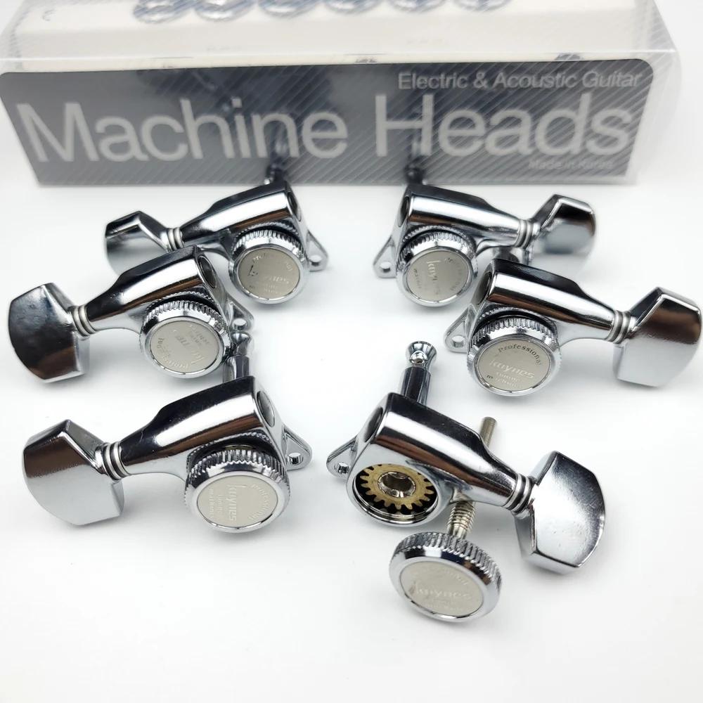 

1 Set L3+R3 Guitar Locking Tuners Electric Guitar Machine Heads Tuners Lock String Tuning Pegs Chrome Silver 【Made in Korea】