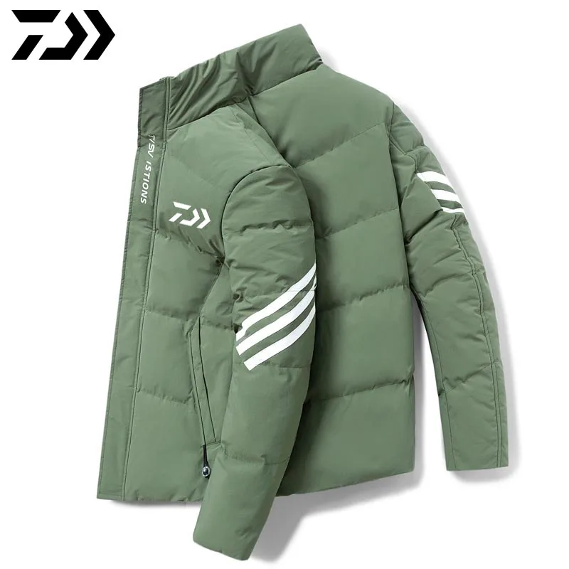

Daiwa Men 2023 Autumn/Winter Stand-up Collar Down Cotton Jacket Solid Color Casual Sport Coat Warm Zipper Jacket