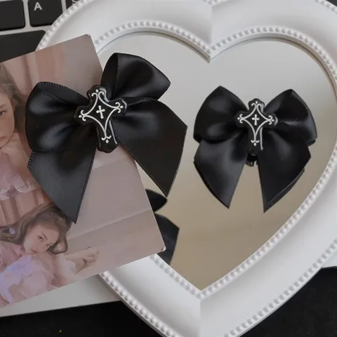 Готические заколки для волос, черные, 4 штуки