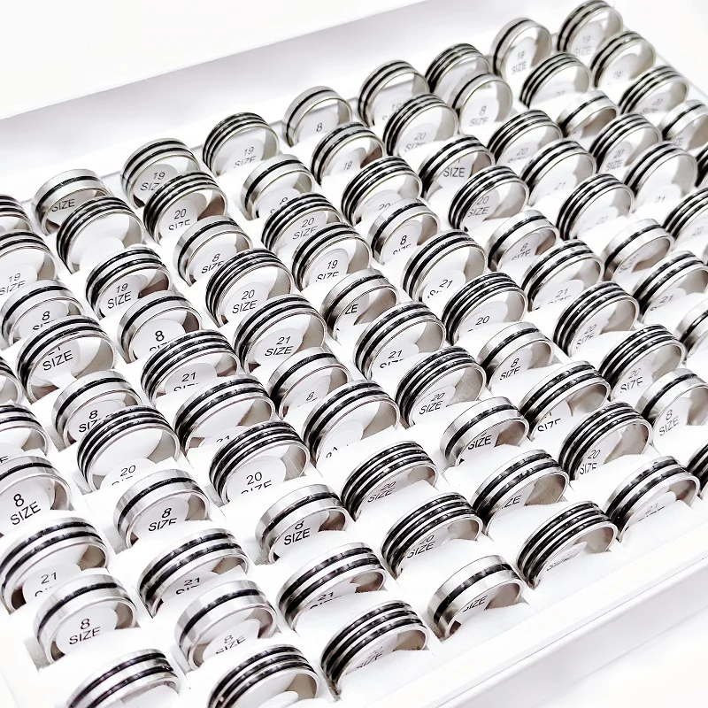 кольцо мужское кольца для женщин 10/20 шт./партия кольца из нержавеющей стали мужские модные классические смешанные очаровательные украшения вечерние свадебные подарочные аксессуары оптовая продажа