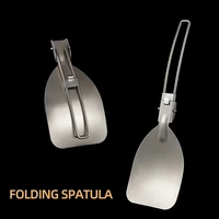 outdoor folding frying shovel camping portable 304 stainless steel rice shovel barbecue picnic tableware mountain travel spatula