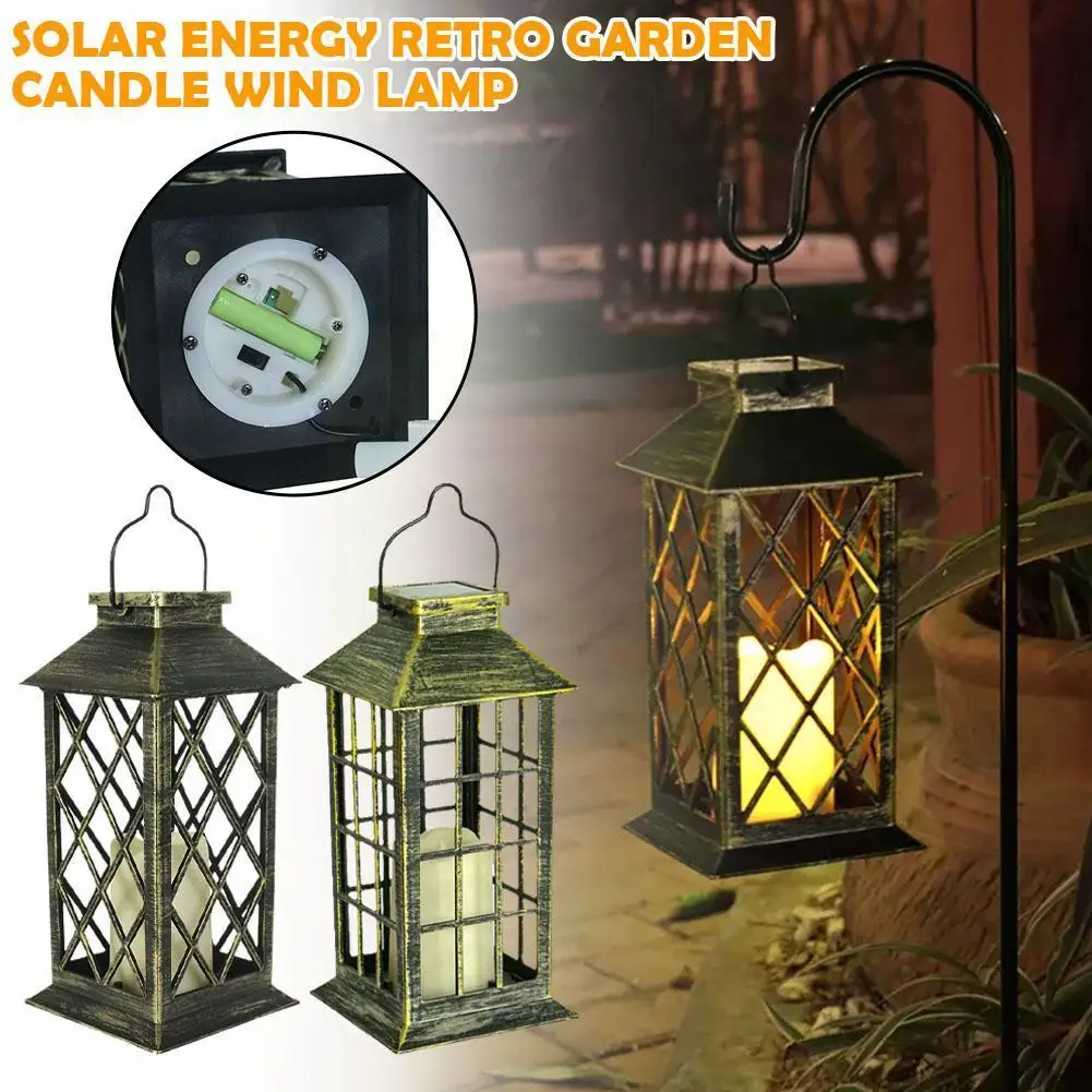 

Ретро садовая Свеча на солнечной энергии, ветровая лампа, ветровая подвесная колокольчика на солнечной батарее, внешняя ветровая лампа, водонепроницаемый садовый колокольчик M3d4