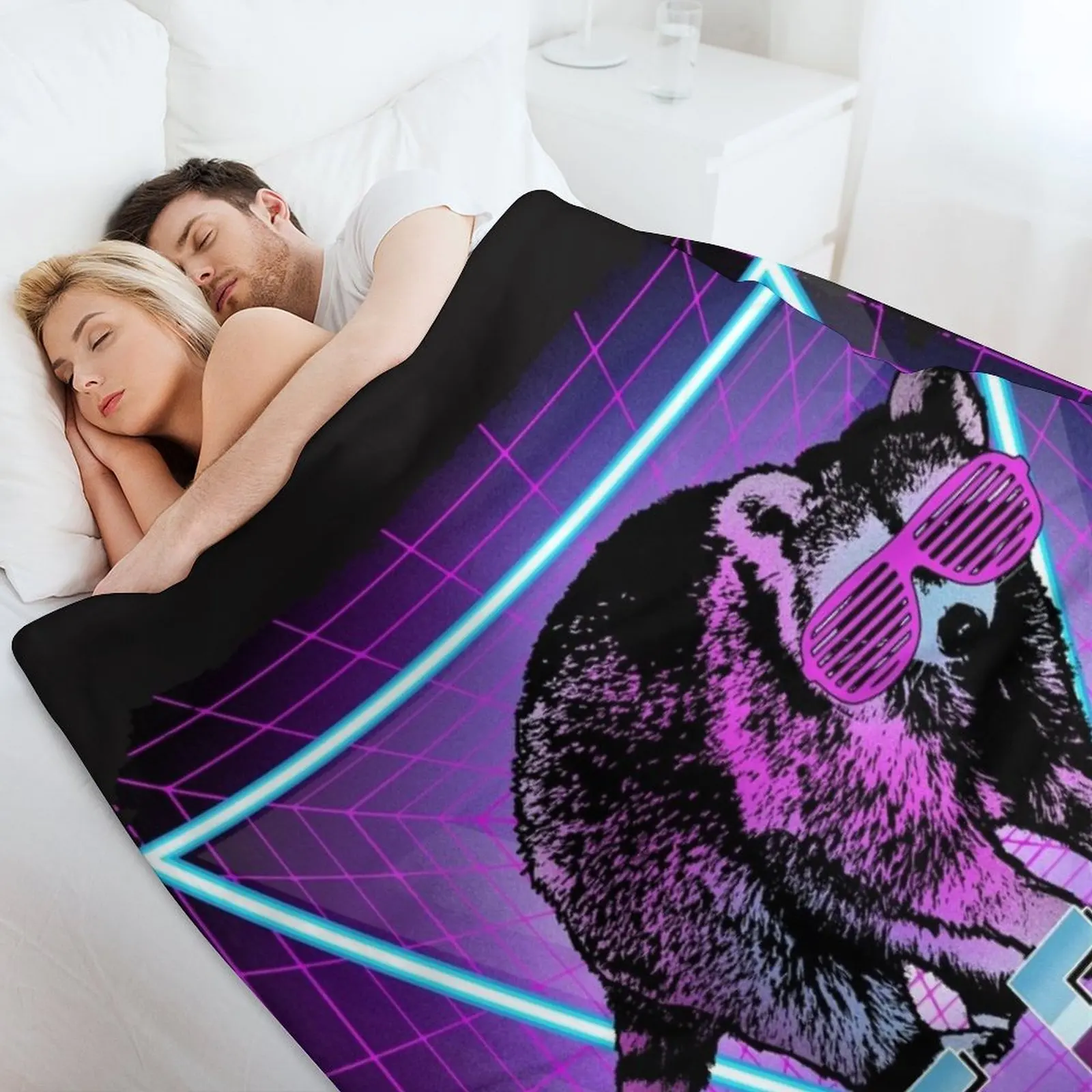 Енот Еноты Live Fast Eat Trash Panda Забавный подарок в стиле ретро Плед Пушистые одеяла для