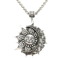 wiccan sun moon star yoga necklace women mandala lotus flower wicca witchcraft witch jewelry neckless spiritual indian jewelery
