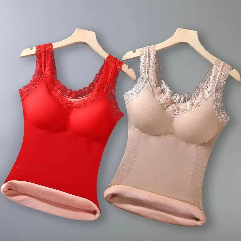 

Терморубашка Женская бархатная с кружевом и V-образным вырезом, 40-90 кг