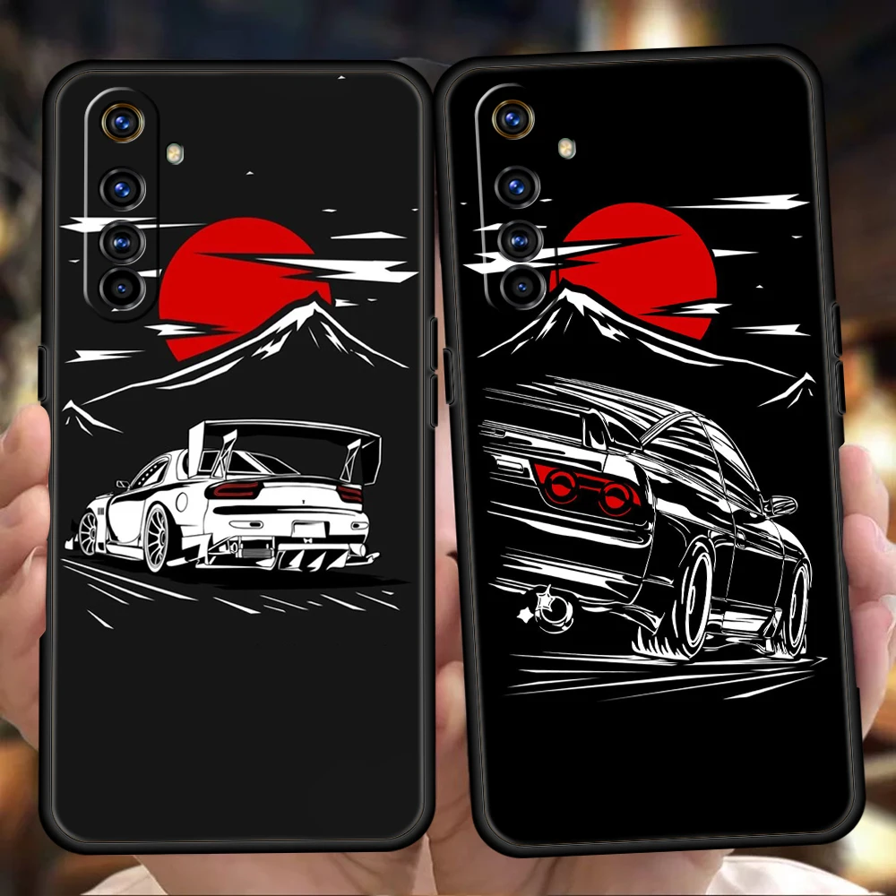 

JDM Car Phone Case Cover for Realme 8 9 10 Pro 8i 9i C3 C11 C21 C25 C35 GT2 GT Neo 2 3 3T Plus 5G Silicone Soft Shell Capas Bags