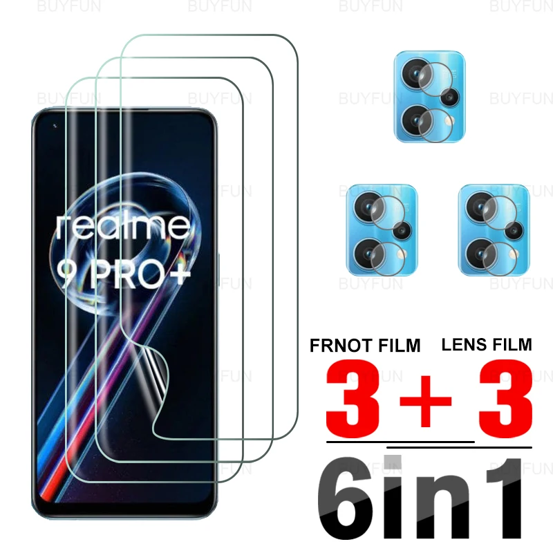 

Для Oppo Realme 9 Pro Plus 6,4 дюймов 6 в 1 Передняя Гидрогелевая мягкая пленка чехол для Realme Realmy 9i 9Pro Plus 9 + защита для экрана объектива