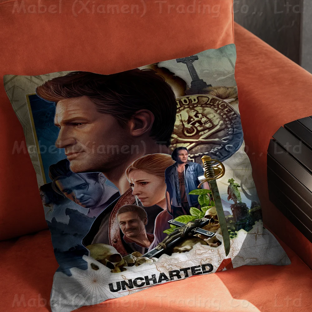 Uncharted Video Game Pillowcase Toon Gift Cushion Cover Bedroom Home Sofa Chair Seat Decor Pillow Case