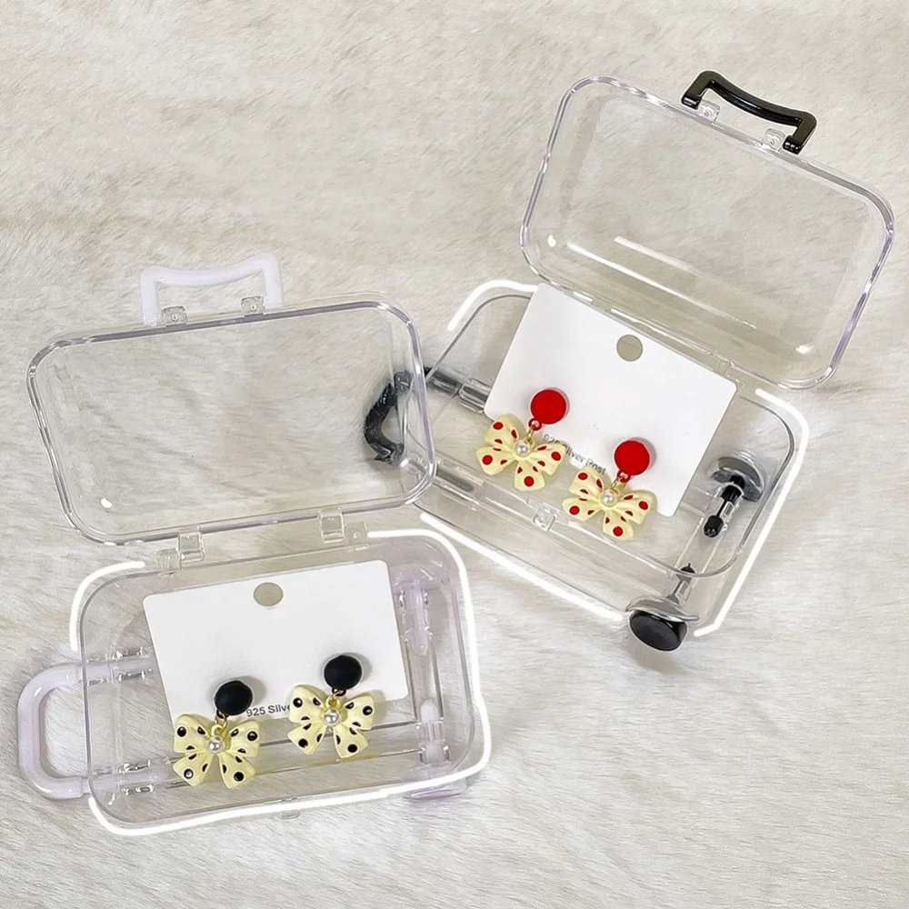 

Trolley Case Station Wagon Storage Box Lovely Candy Box Organizer Small Transparent Storage Box Jewelry Storage Box
