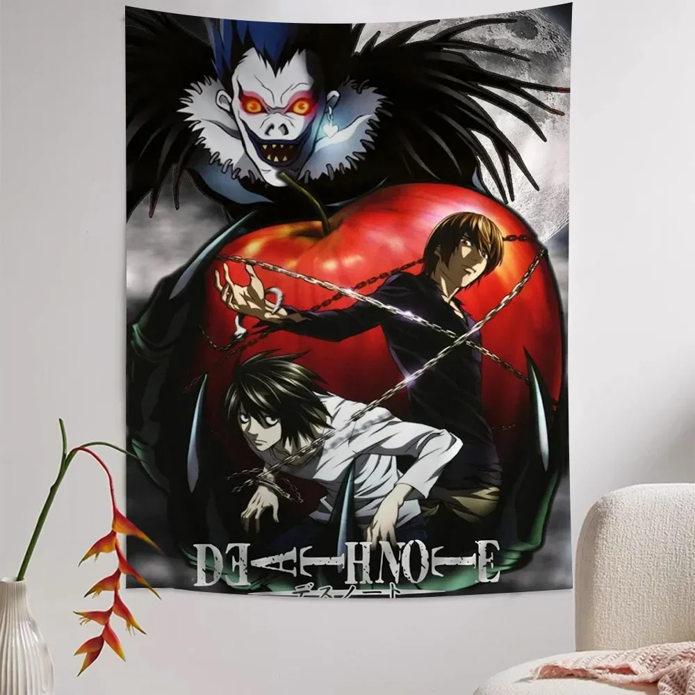 Death Note DN L Аниме Гобелен Настенный В Стиле Хиппи Цветочный Декор Для Общежития