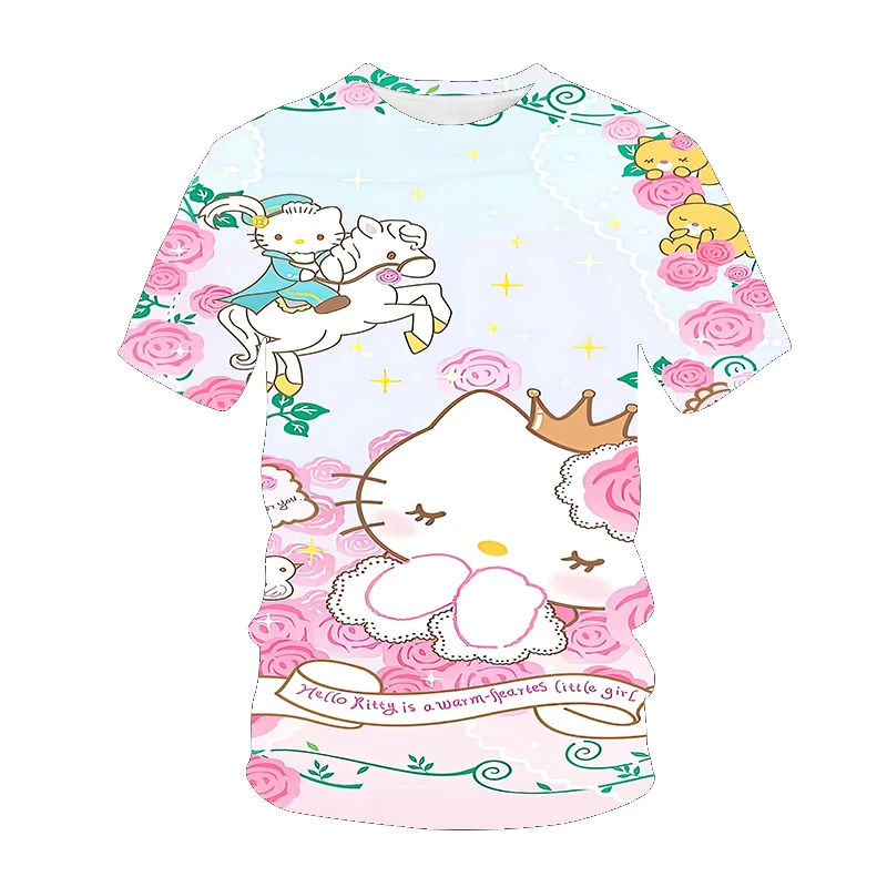 

Summer Boys Girl Clothing Anime Hello KittyTshirt Kids sanrio T-shirts Fashion Harajuku Kakarotto Tops Casual Short-sleeved