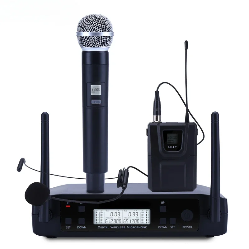 GLXD4 UHF Беспроводной микрофон Караоке DJ Микрофонная система Двойной бета Ручной