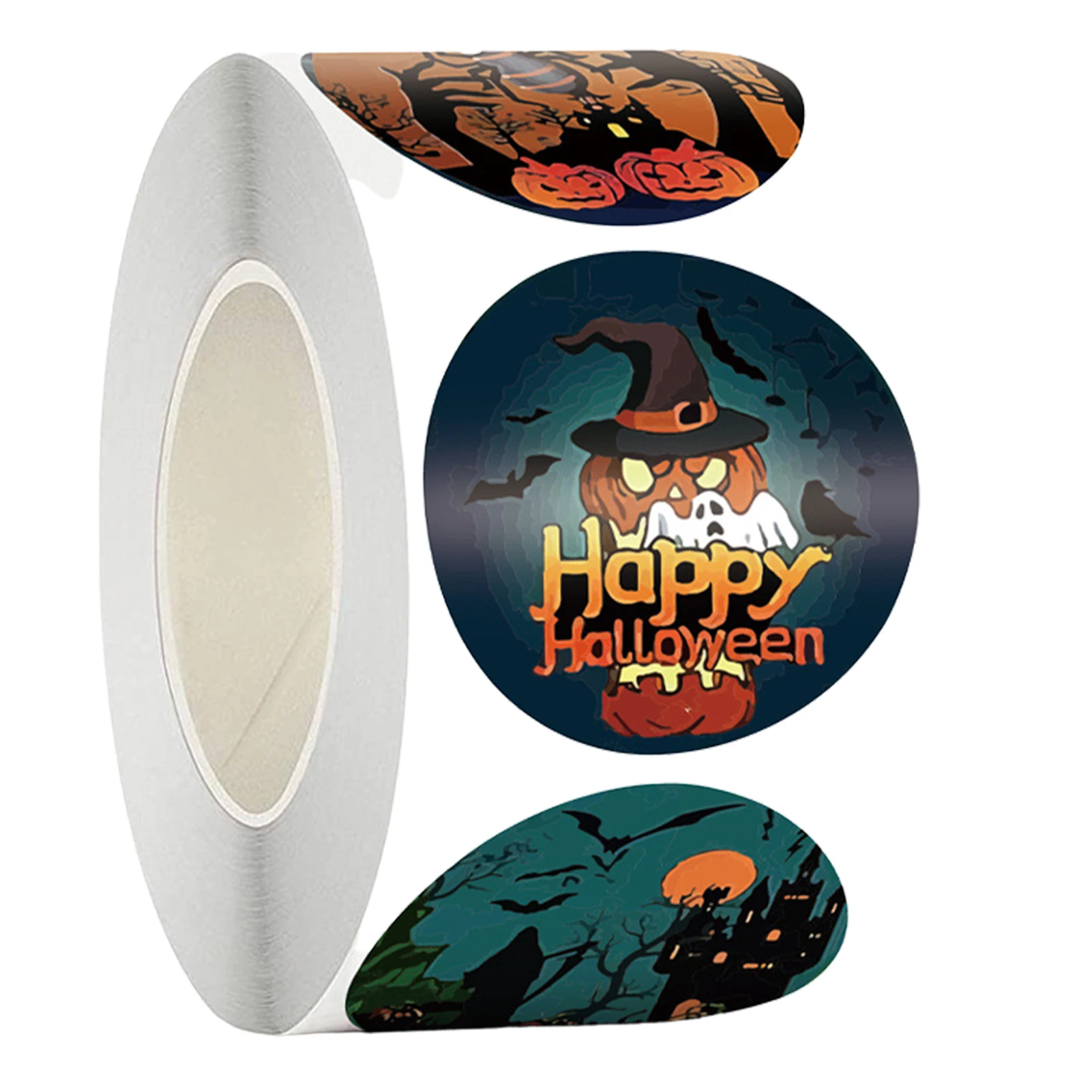 

500 шт., наклейки на Хэллоуин, наклейки на Хэллоуин для детей и взрослых, подростковые круглые наклейки на Хэллоуин с призраком тыквы