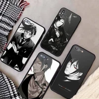 black butler japanese anime phone case tempered glass for iphone 11 12 13 pro max mini 6 7 8 plus x xs xr