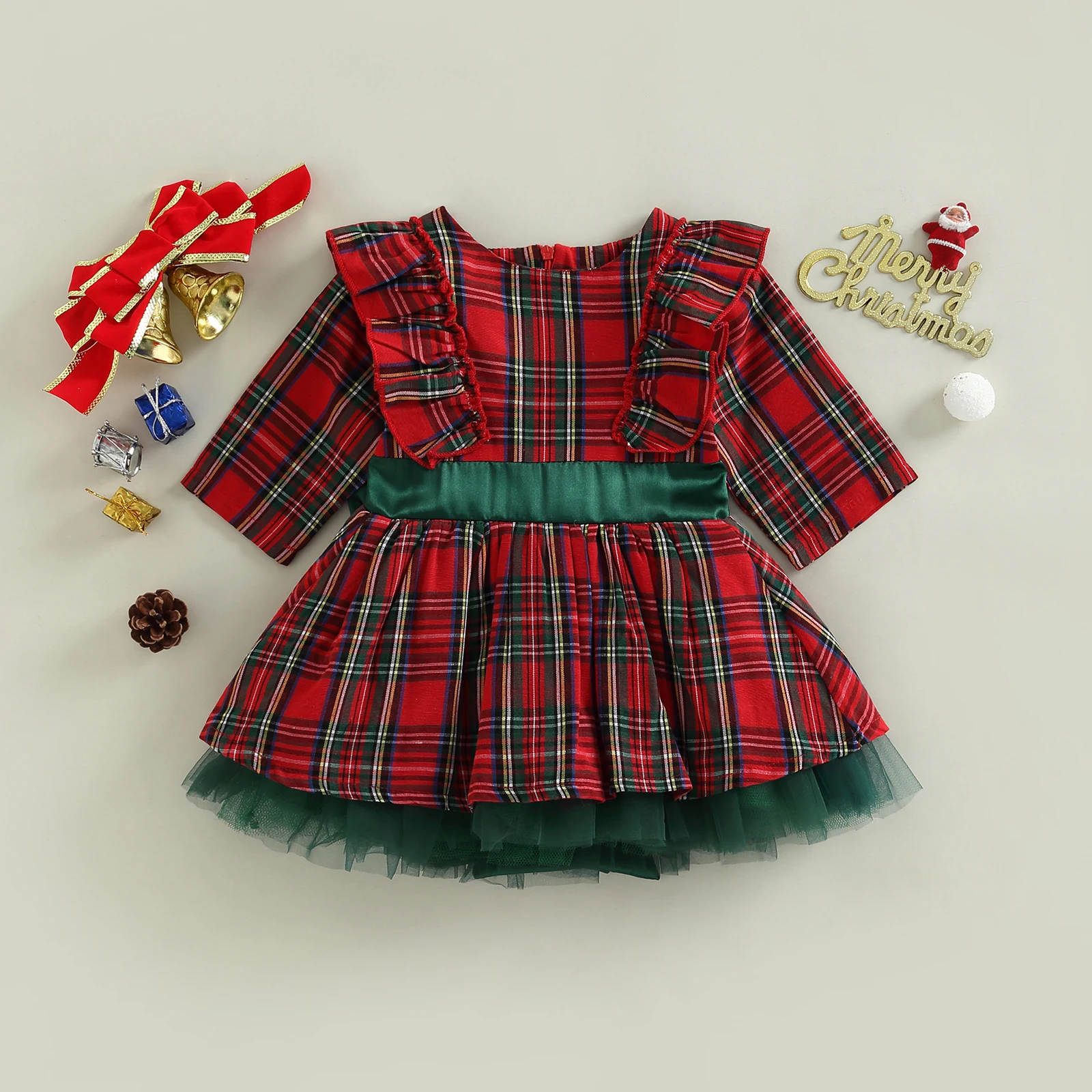 

Girl Christmas Dress Kids Baby Tutu Party Dress Princess Autumn Long Sleeve Mesh Outfit Casual Dress Clothes
