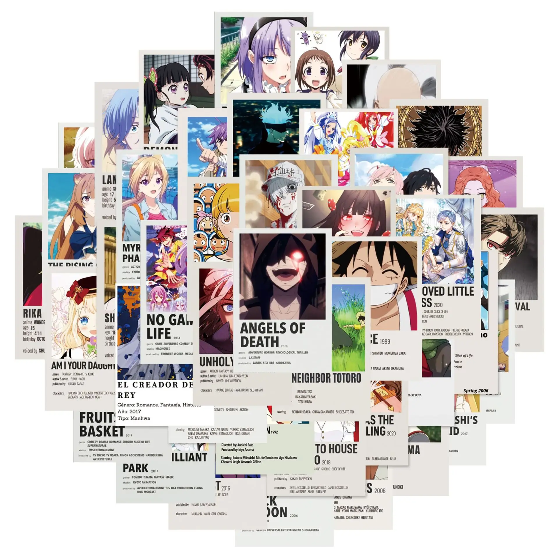 

50pcs New Anime Poster Collection Graffiti Sticker Suitcase Guitar Car Computer Waterproof PVC Seamless Waterproof Sticker tz