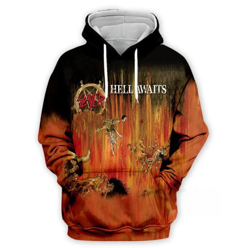 SLAYER ROCK Hoodies Men's 3D Print Hoodie Men Women Sweatshirt Casual Oversized Kids Clothing Streetwear Fashion