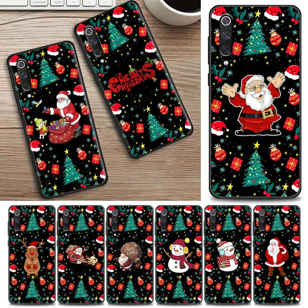 

Merry Christmas Gift Case for Xiaomi Mi 9Lite 8 9 9T 10T A2 Lite 9SE CC9 Note 10 Pro 5G Funda Cover Santa Claus Elk Snow Snowman