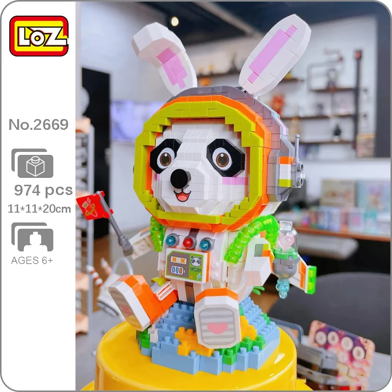 

LOZ 8118 Space Panda Astronaut Rabbit Spaceman Earth Flag Animal DIY Mini Diamond Blocks Bricks Building Toy for Children no Box