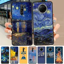 Van Gogh Starry Sky Art For Xiaomi Redmi Note 9S 11Pro 8 10 Black Mobile Phones Case 9 4G K40 9C NFC 8T 7 9A Soft Celular Cover