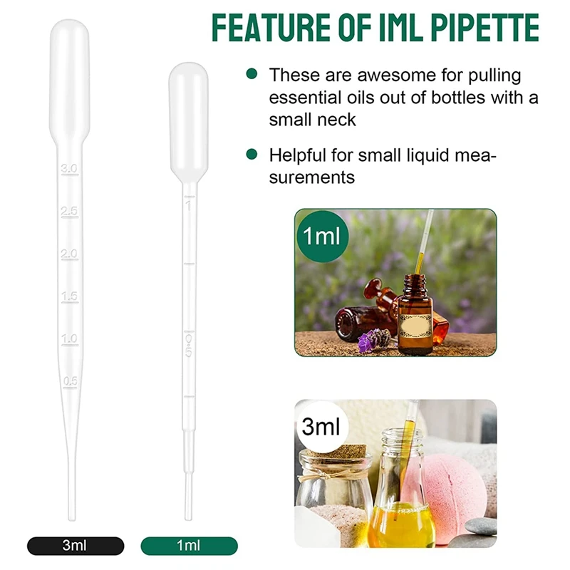 

Пипетки пластиковые для переноса эфирных масел, 100 шт., 1 мл