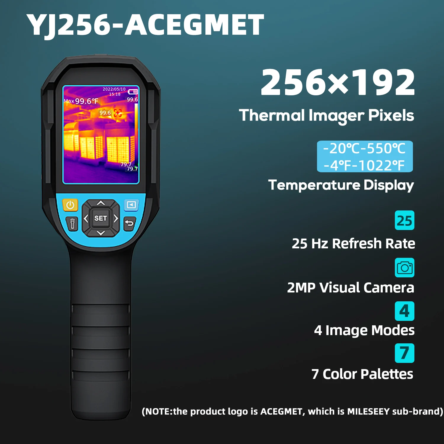 

MILESEEY 256x192 Thermometer Digital YJ256 Thermal Camera for Cell Phone Repairs High Sensitive Infrared Thermomter