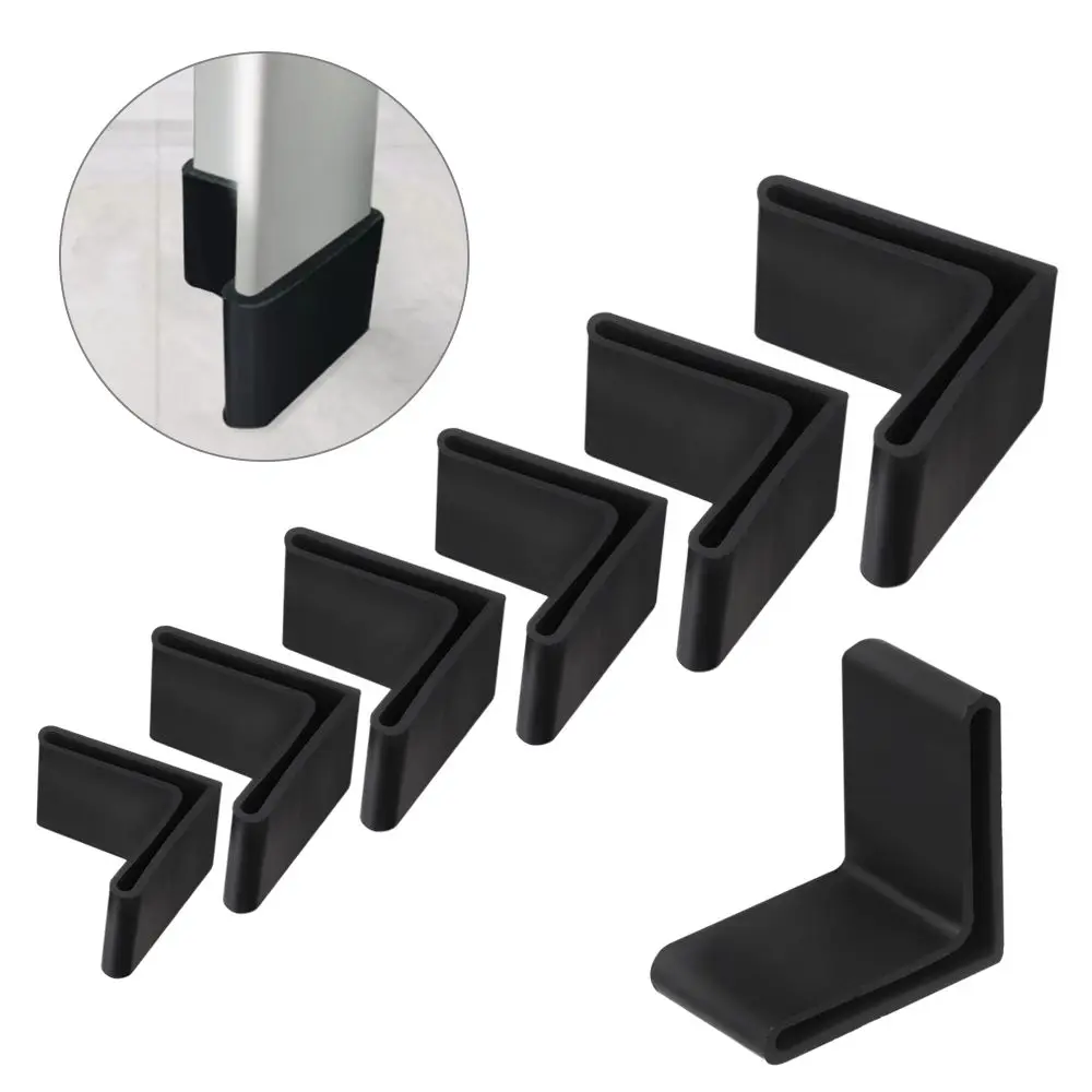

4PCS Slotted Angle Bar Used For Triangle Iron Shelf L Type Protective Rubber Sleeve Foot Cover Foot Pad Rubber Base