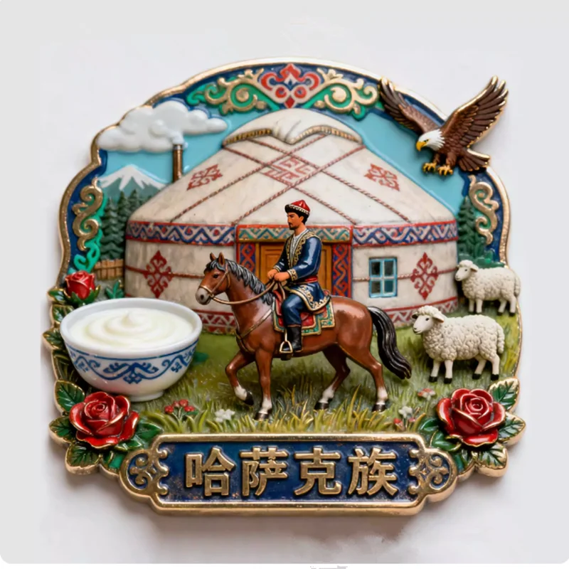 

3D магниты на холодильник "Казахские этнические костюмы"