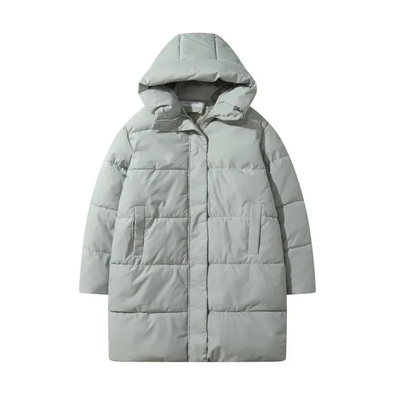 

Hooded Solid Color Winter Coat Female New Joker Down Jacket Long Down Coat Design Feels Parka Women
