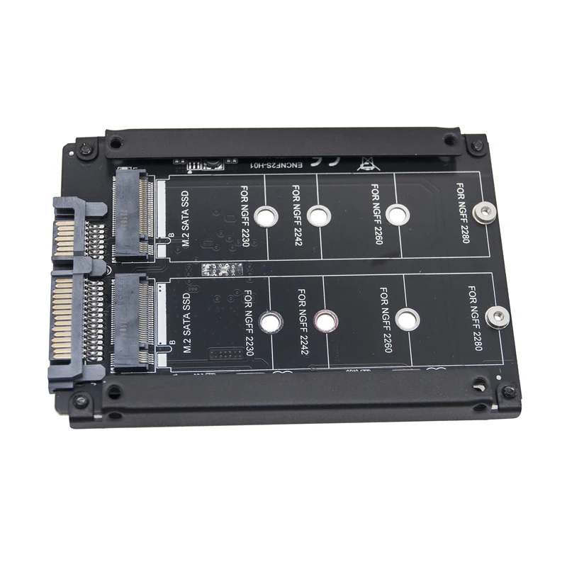 Переходник jino с 2 портами B + M Key M.2 SATA SSD на SATA3.0 6 ГБ 5 дюйма переходник металлическим