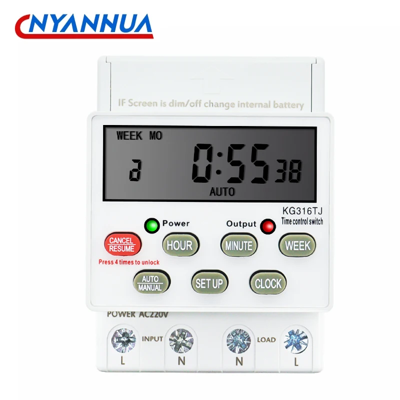 

Mini Daily Weekly 7 Days Programmable Digital Time Switch 220V AC Lighting Timer KG316TJ 230V Time Controllor Countdown