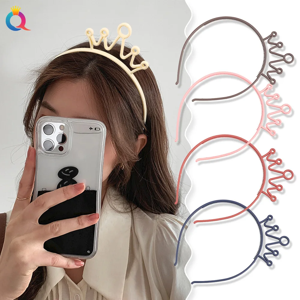 

Cute Crown Frosted Plastic Hairbands Headband Scrunchie Women Girls Hair Head Hoop Bands Accessories Headdress Headwear Holder