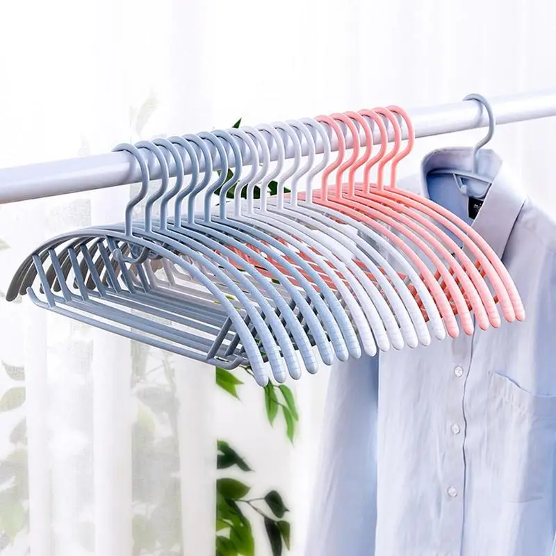 

Non-slip Clothes Hangers Stackable Shirts Pants Dry Hangers with hooks on both sides strong grip for Bathroom Bedroom Wardrobe