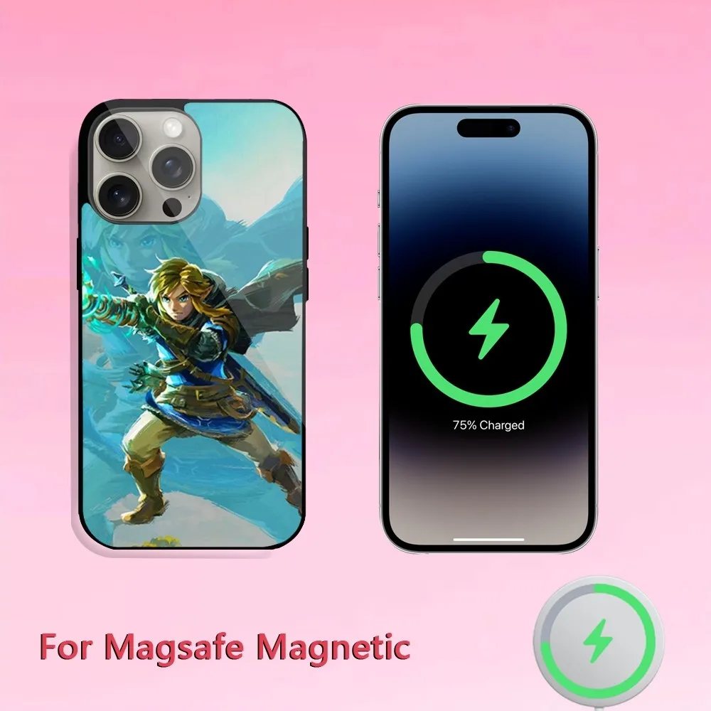 Чехол для телефона с игрой L-legend of zelda iPhone 11 12 13 14 15 Plus Pro Max Magsafe магнитный чехол