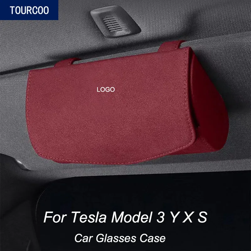 

Car Styling Interior Modification Suede Glasses Case Clip for Tesla Model 3 Y X S