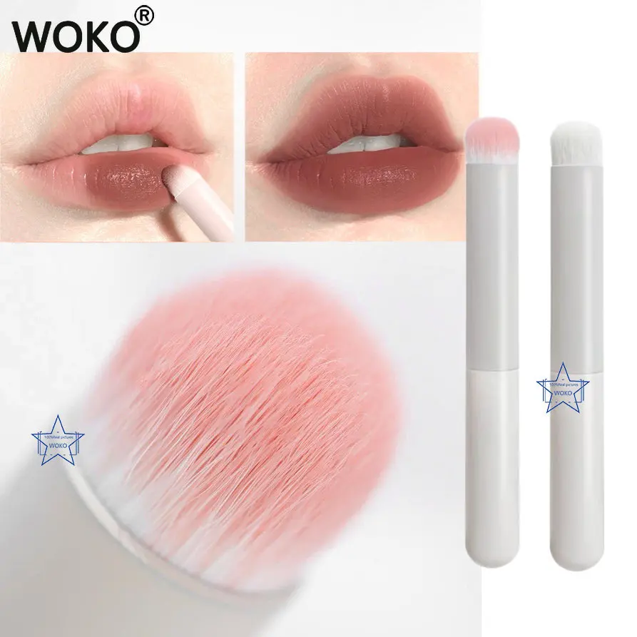 

2023 New Upgrade Portable Round Head Mini Lip Brush Carry Lid Lipstick Brush Concealer Brush Girl Lip Gloss Smudge Makeup Brush