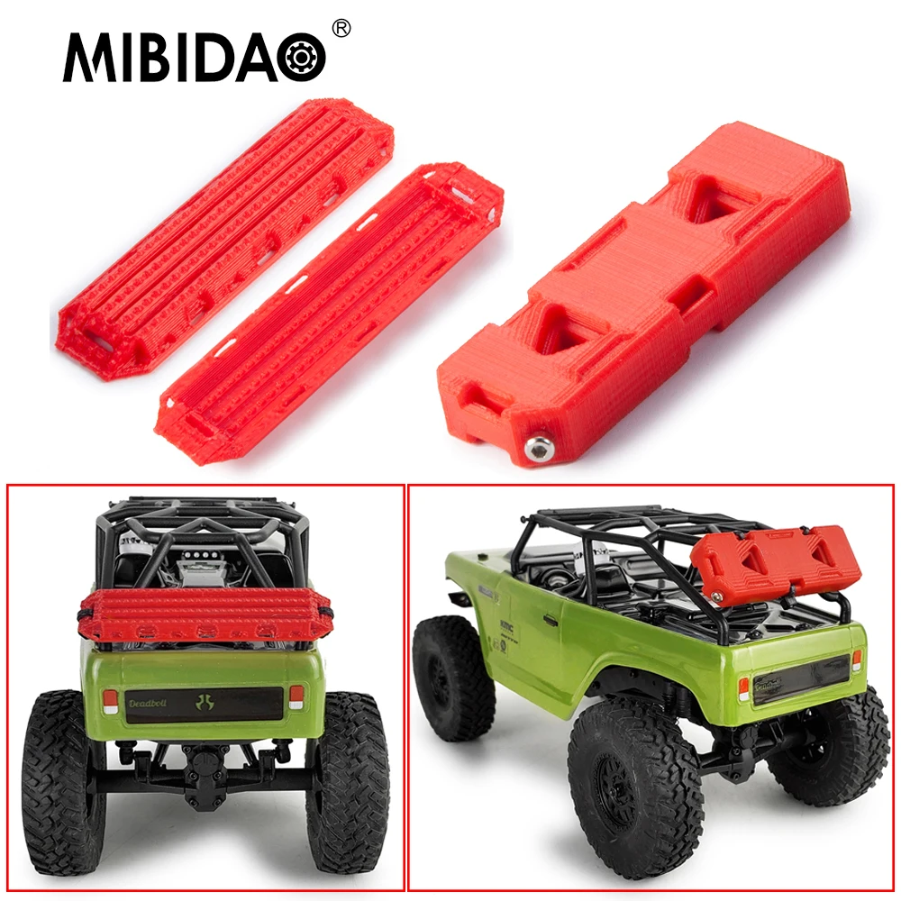 

MIBIDAO Simulation Anti-Skid Plate Sand Ladders Escape Board Skid Plate Oil Pot Tools for Axial SCX24 1/24 RC Crawler Car Model