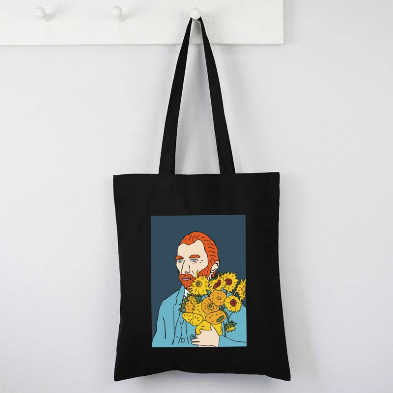 

New Shopping Bag Art Oil Painting Graphic Canvas Shoulder Bag Cute Grunge Tote Shopper Bag Female Harajuku Classic