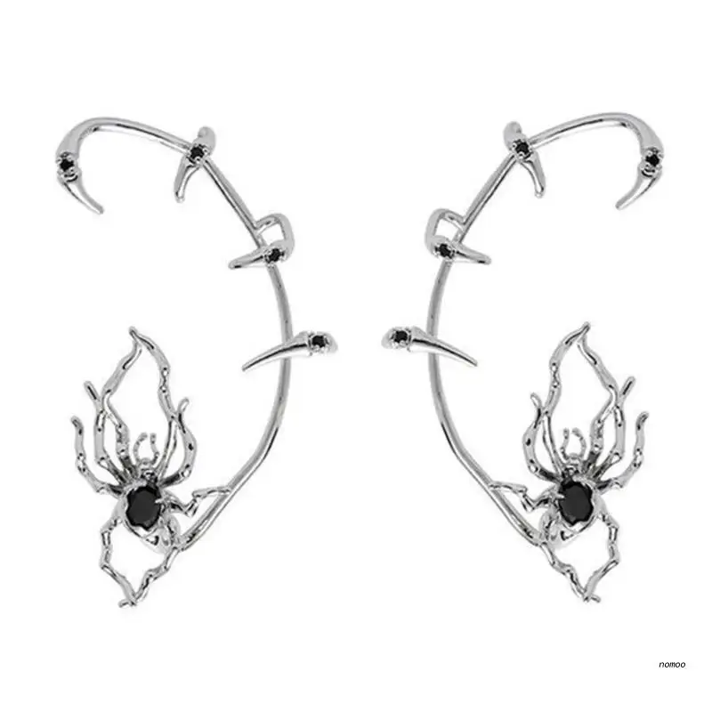 

Spider Claws Goth Animal Black Crystal Ear Clip Dark Spider Clip Ear Jewelry