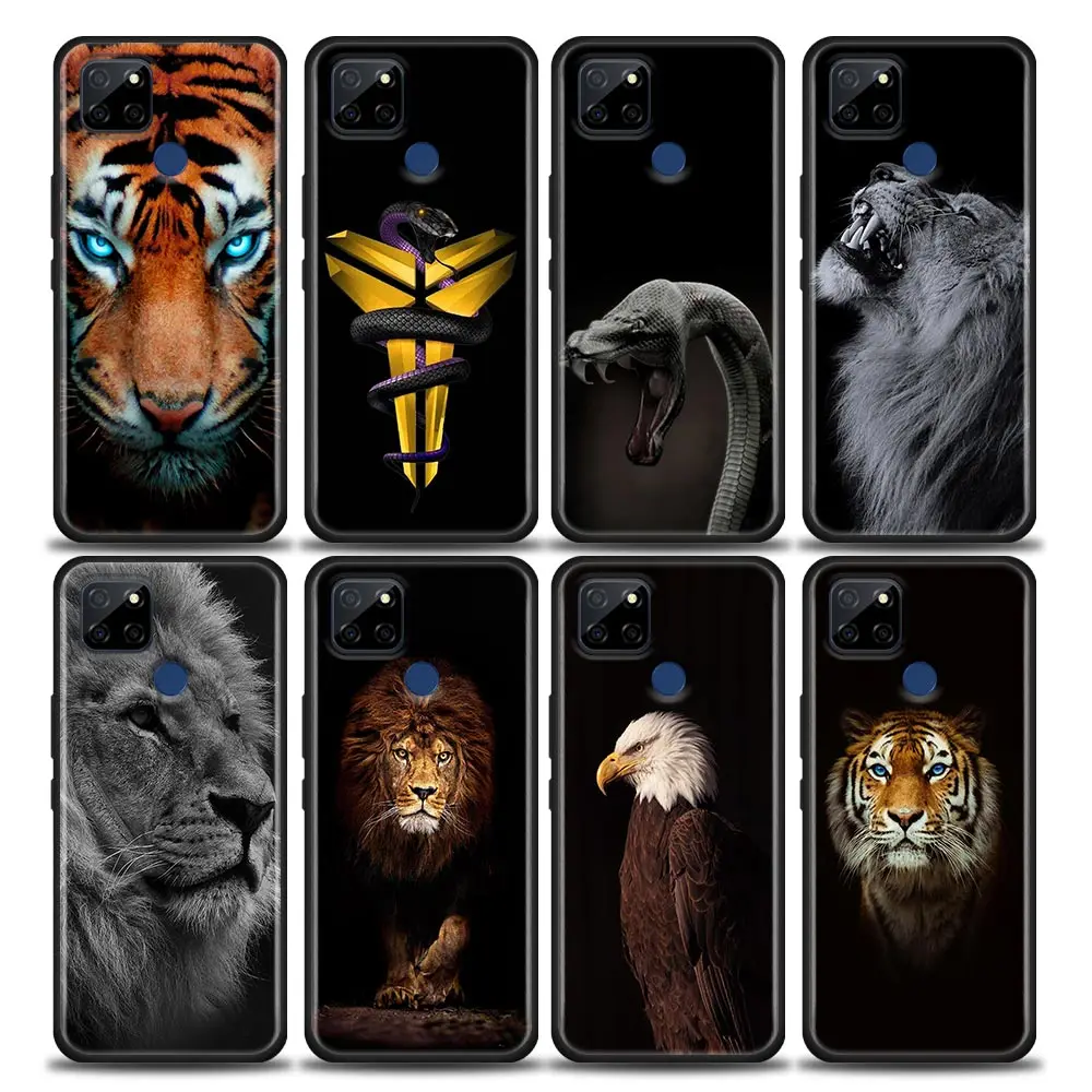 

Black Mamba Eagle Tiger Lion Phone Case for Realme C35 C20 C25 C21 C12 C11 C2 Oppo A53 A74 A16 A15 A9 A54 A95 A93 A31 A52 Case