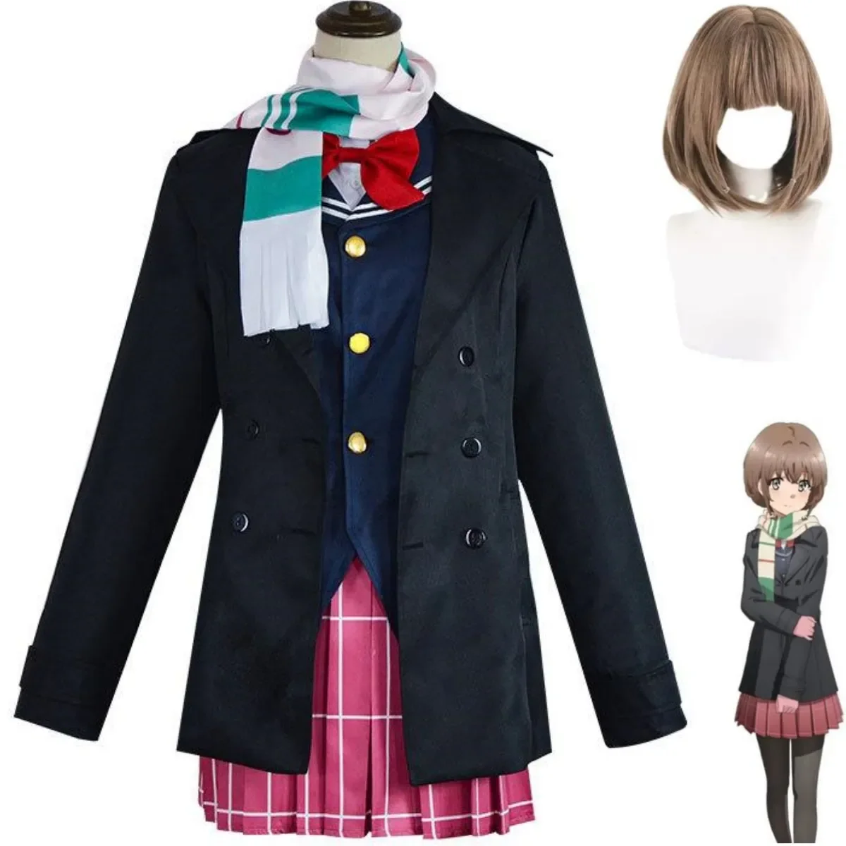 Аниме Seishun Buta Yarou Wa Bunny Girl Senpai No Yume Wo Minai Azusagawa Kaede Косплей Костюм JK униформа женский